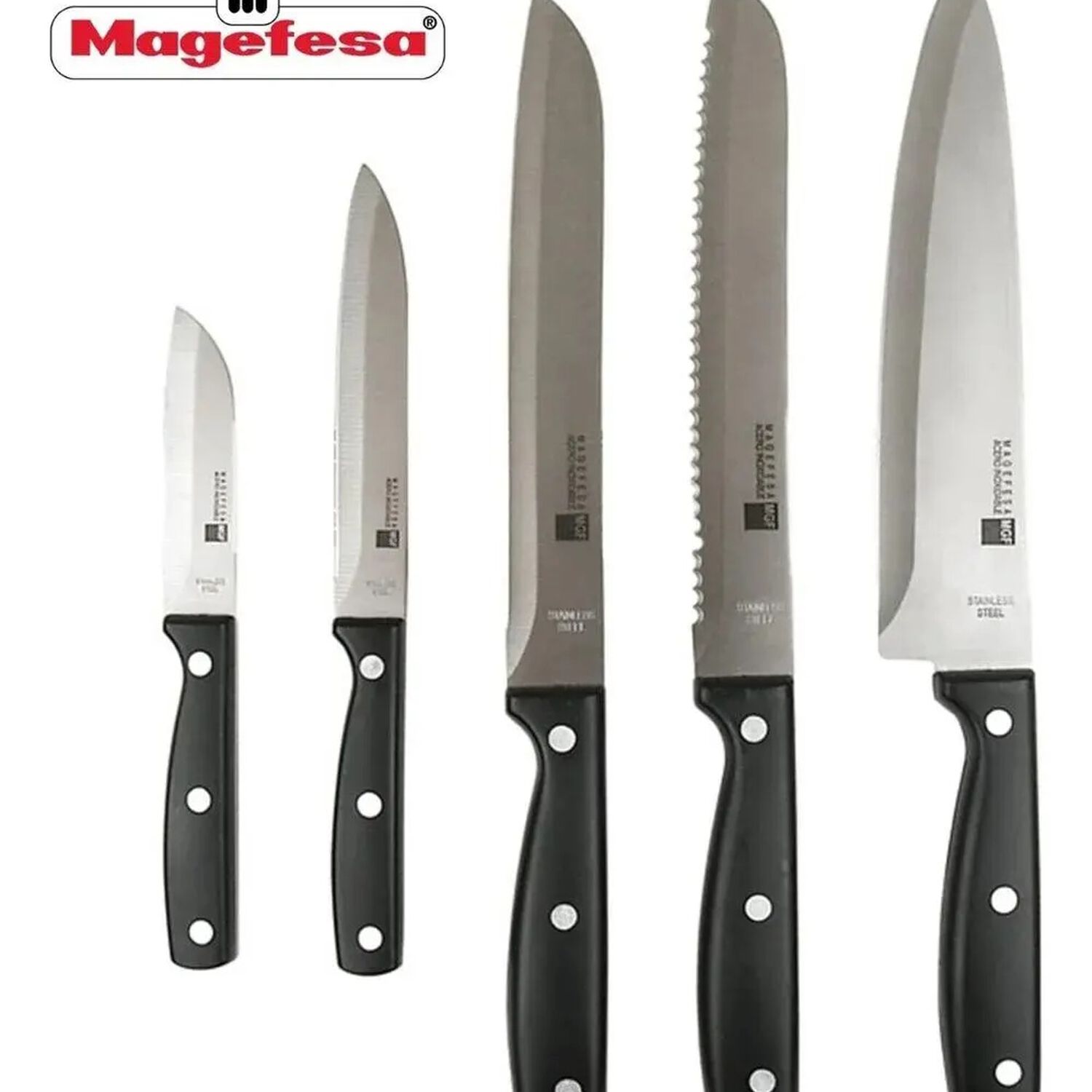 Set De Cuchillos De Cocina 6 Piezas Taco Madera Magefesa Color Negro image number 5.0