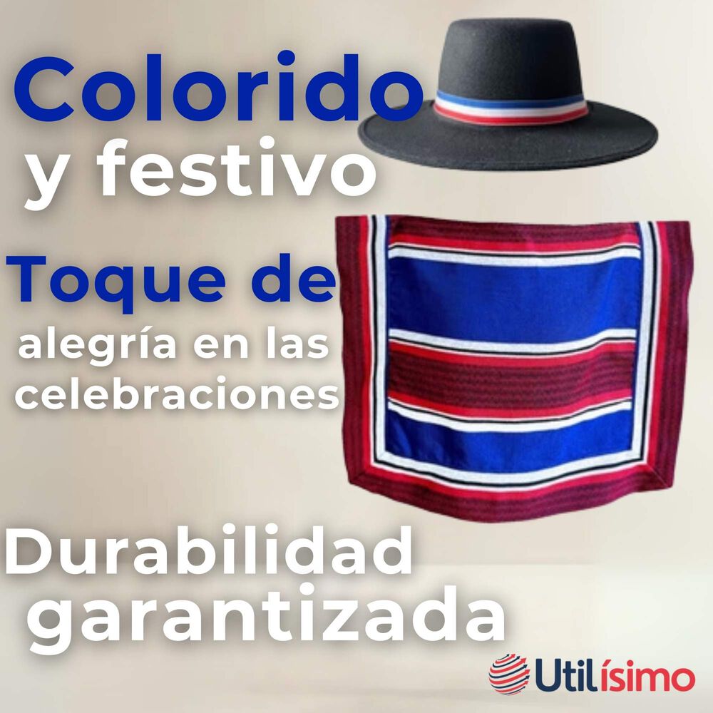 Poncho Manta Huaso Cueca Fiestas Patrias Para Ni&ntilde;os image number 8.0