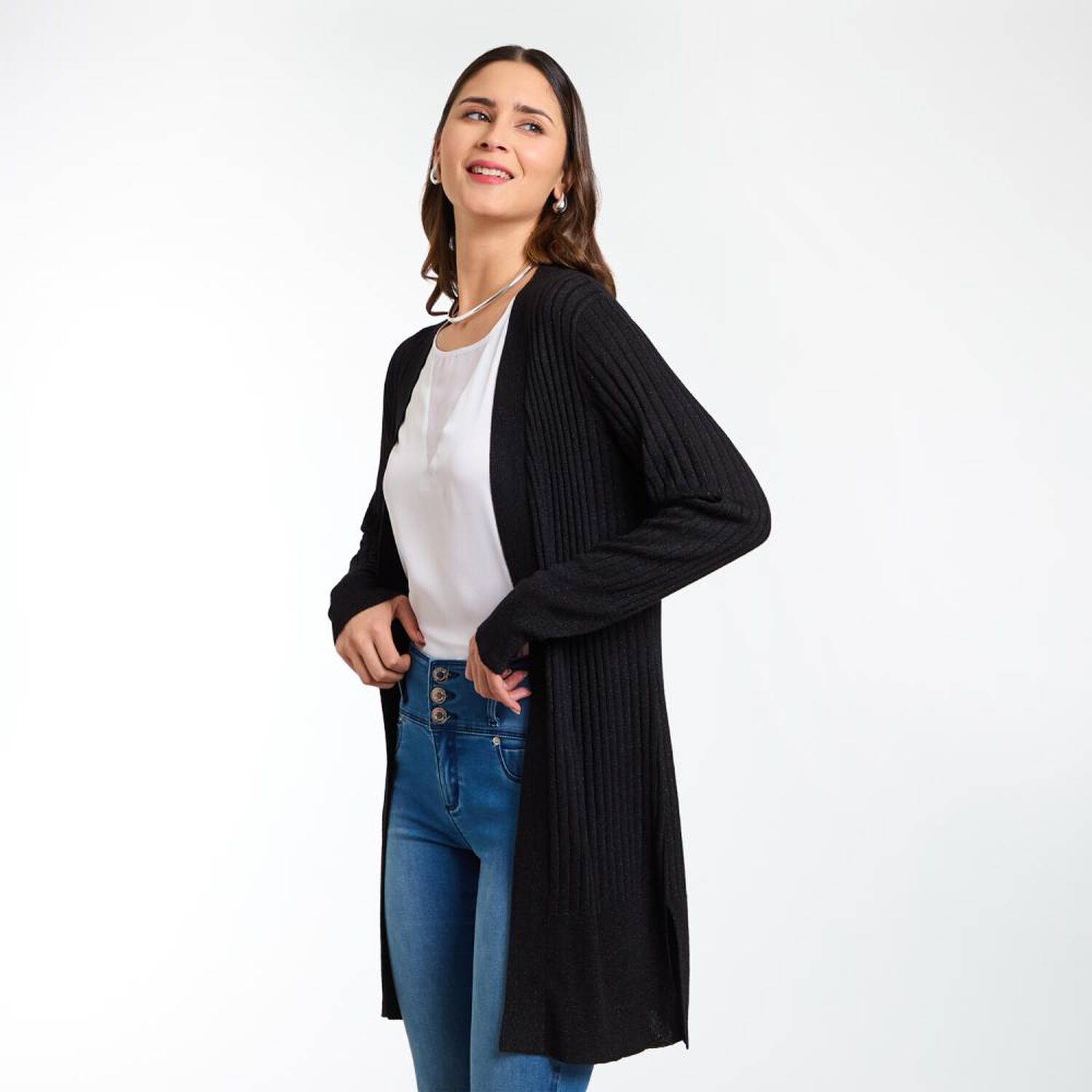 Tapado Lurex Regular Manga Larga Mujer Kimera image number 2.0