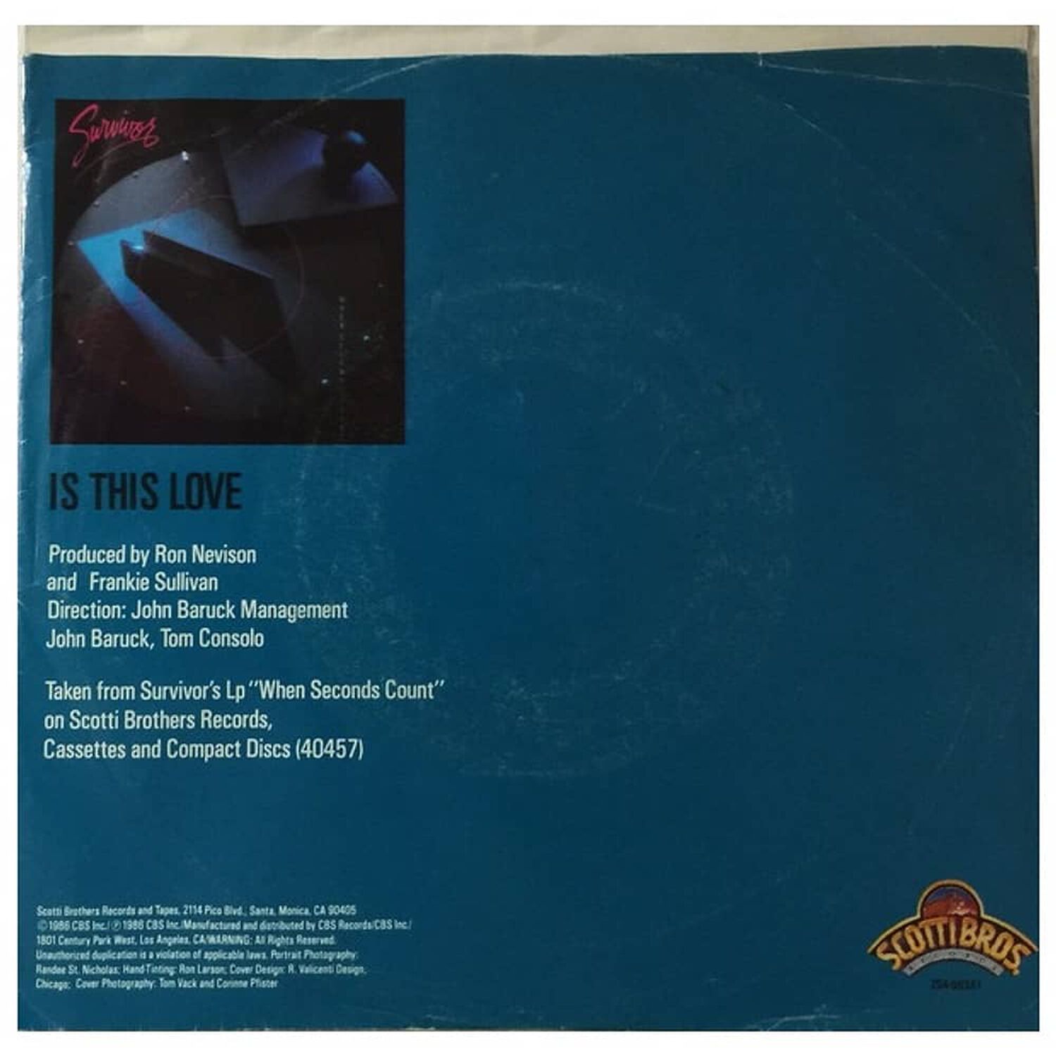 Survivor - Is This Love | 7" Single Usado image number 1.0