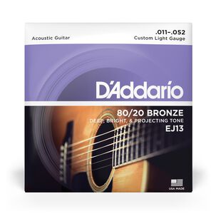 Set Cuerdas Guitarra Ac&uacute;stica 80/20 Blandas Ej13 Daddario