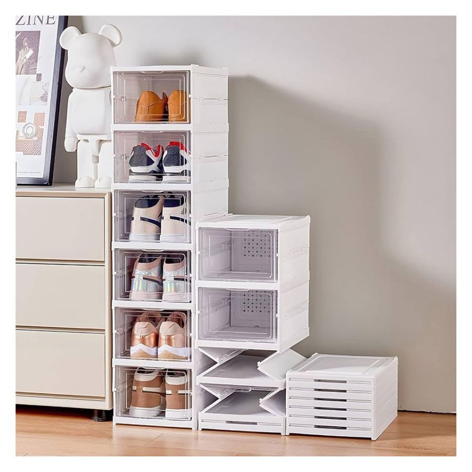 Organizador De Zapatos Plegable 6 Niveles Caja Transparente image number 1.0