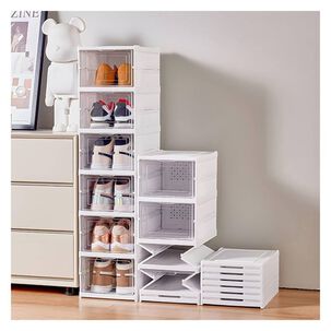 Organizador De Zapatos Plegable 6 Niveles Caja Transparente
