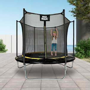 Cama El&aacute;stica Max Magic 244cm Negra Con Red De Seguridad