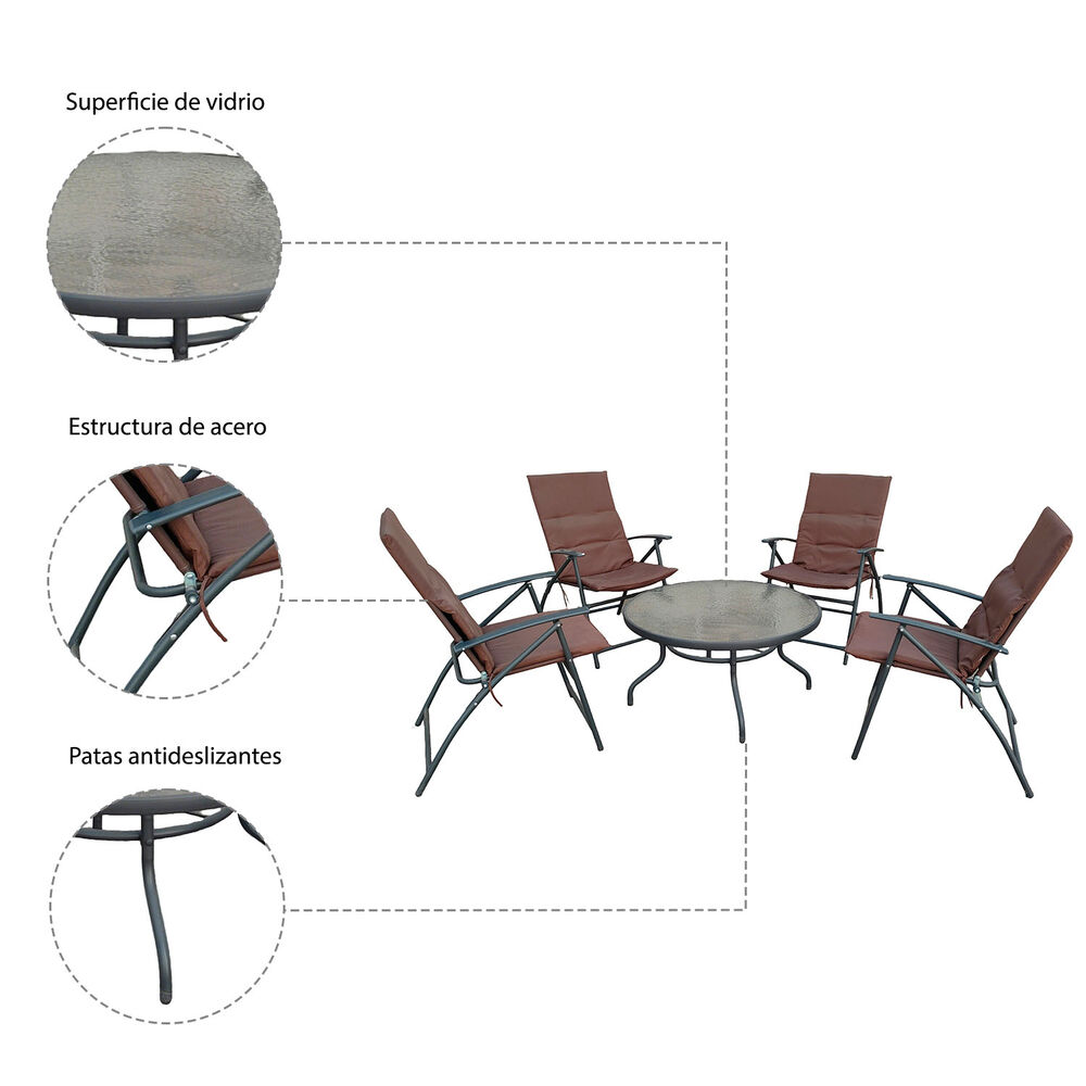 Set De Terraza 4 Sillas + Mesa Ipanema image number 5.0