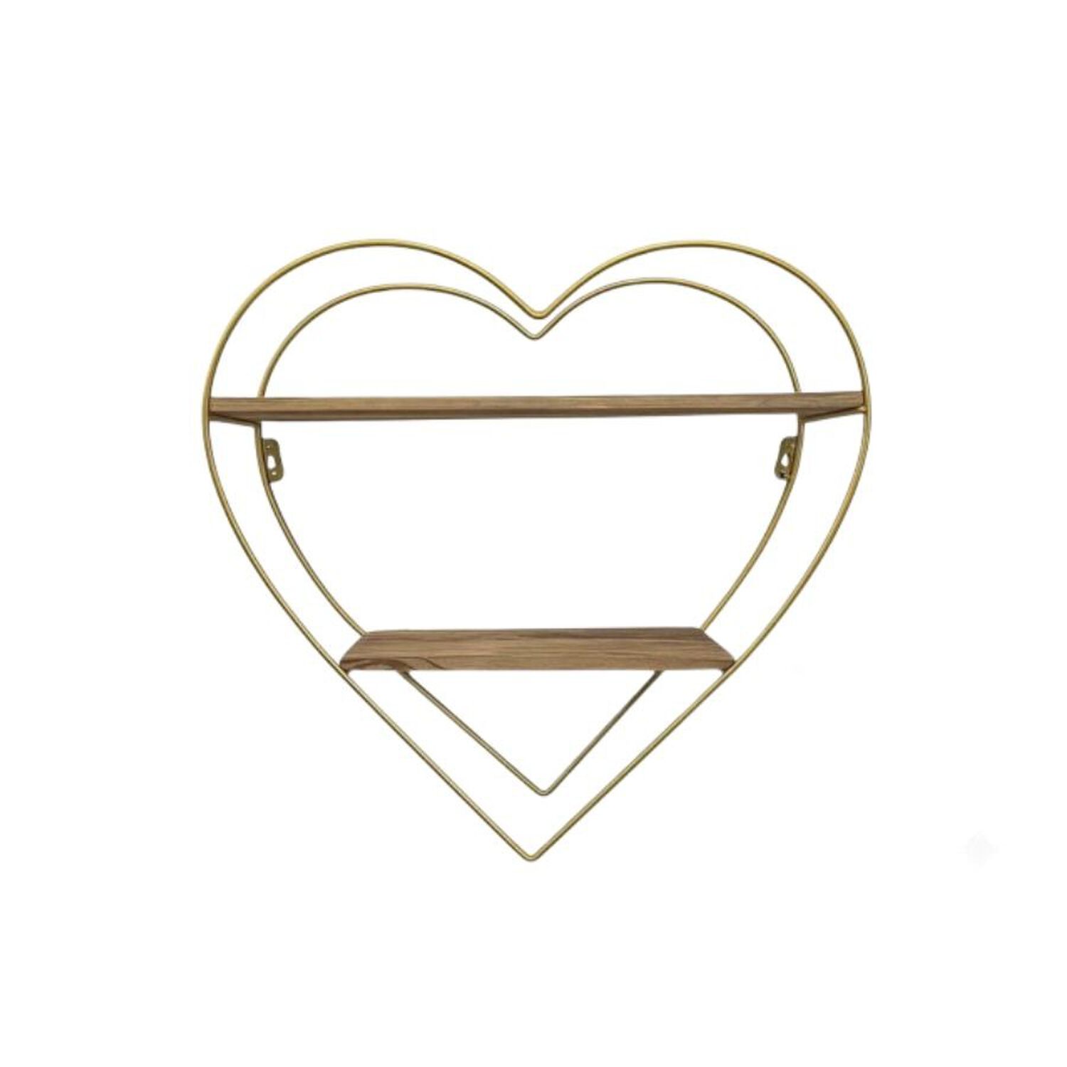 Estante Flotante Coraz&oacute;n Repisa Organizador Pared Dorado image number 0.0