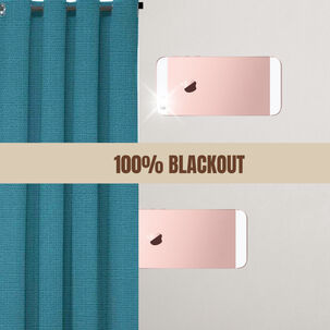 Cortina Engomada Termica 100% Blackout De Tipo Lino