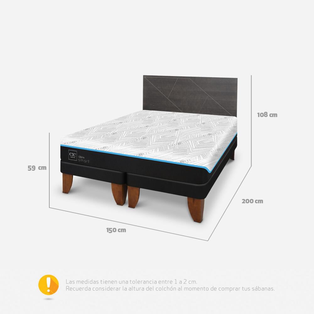 Cama Europea Cic Green Infinity / 2 Plazas / Base Dividida + Respaldo image number 3.0
