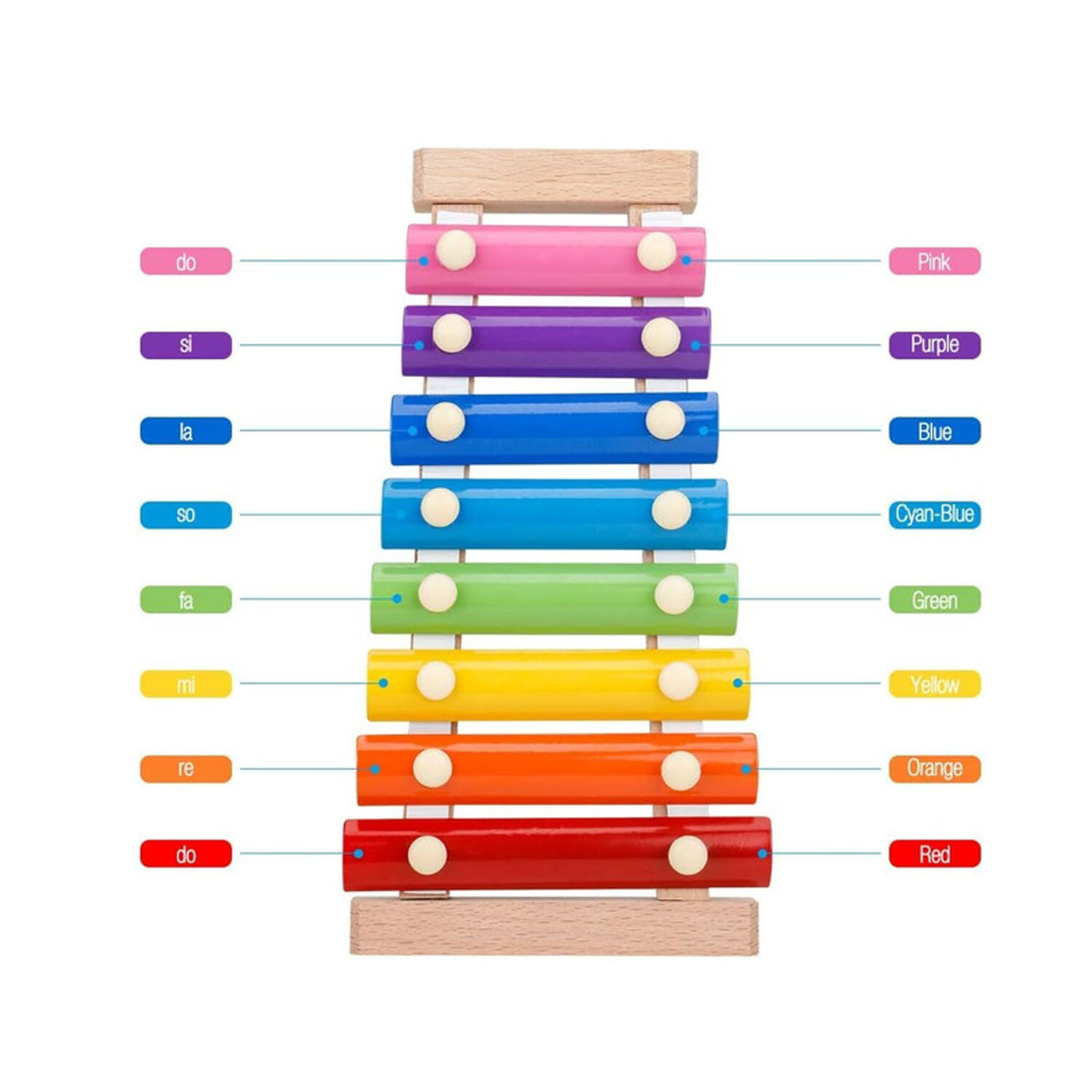Xilofono Juguete Madera 8 Notas Instrumento Percusion Ni&ntilde;os image number 2.0