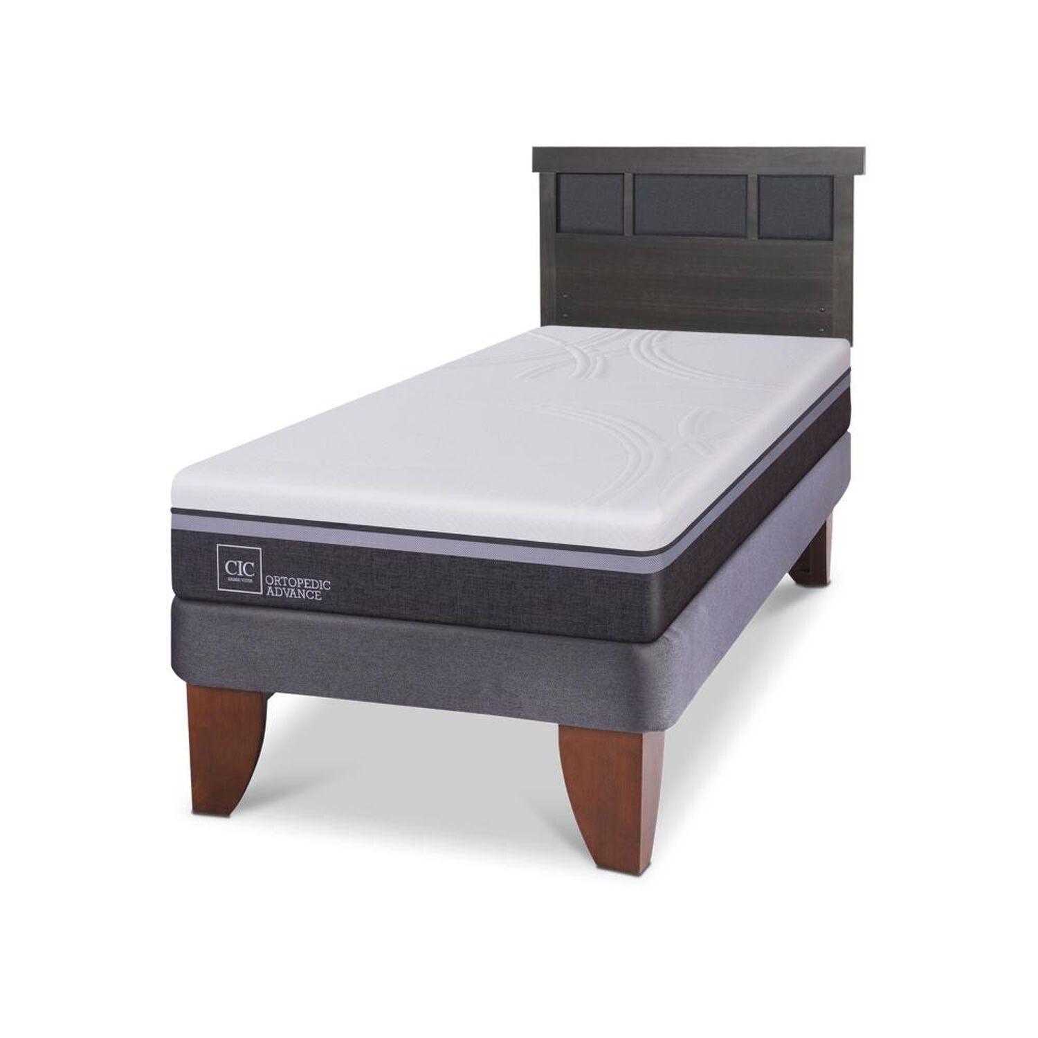 Cama Europea Cic Ortopedic Advance / 1.5 Plazas / Base Normal + Respaldo image number 1.0