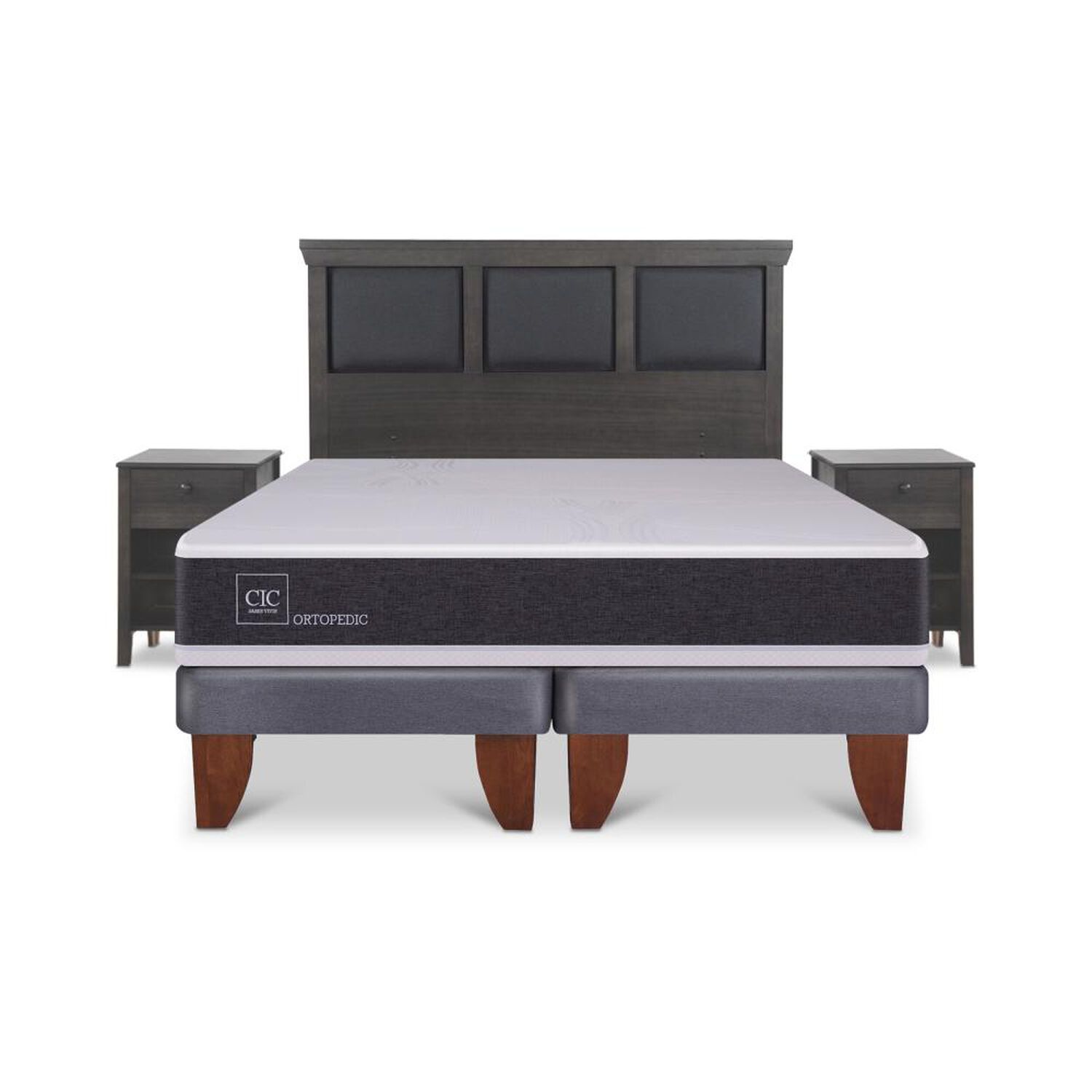 Cama Europea Cic Ortopedic / King / Base Dividida + Set De Maderas image number 0.0