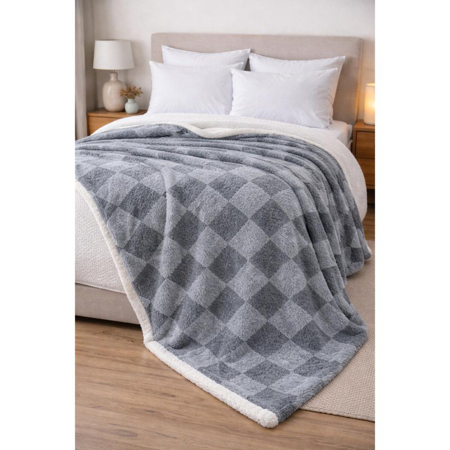 Frazada Sherpa Azhome Jacquard / 2 Plazas image number 0.0