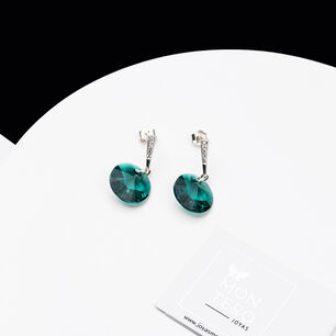 Aros Paris Cristales Genuinos Emerald