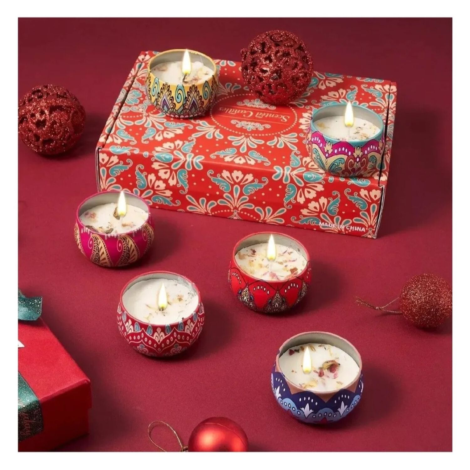 Pack De 6 Velas Arom&aacute;ticas Con P&eacute;talos image number 6.0