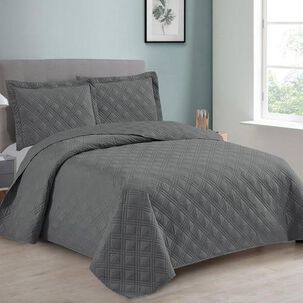 Quilt Andes Liso Gris 2 Plazas