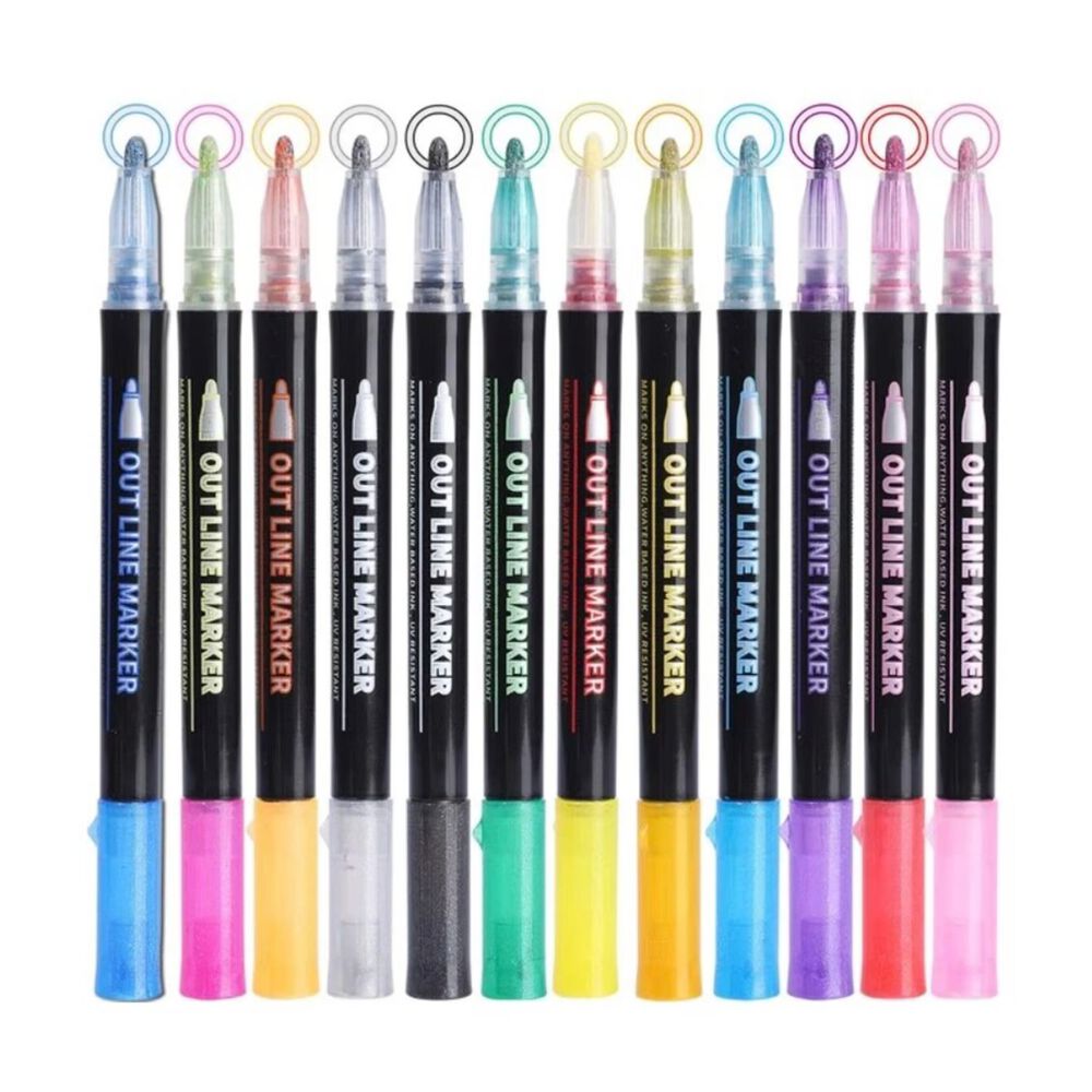 Marcadores Acrilicos 36 Pcs Outline Plumones Punta Fina image number 0.0