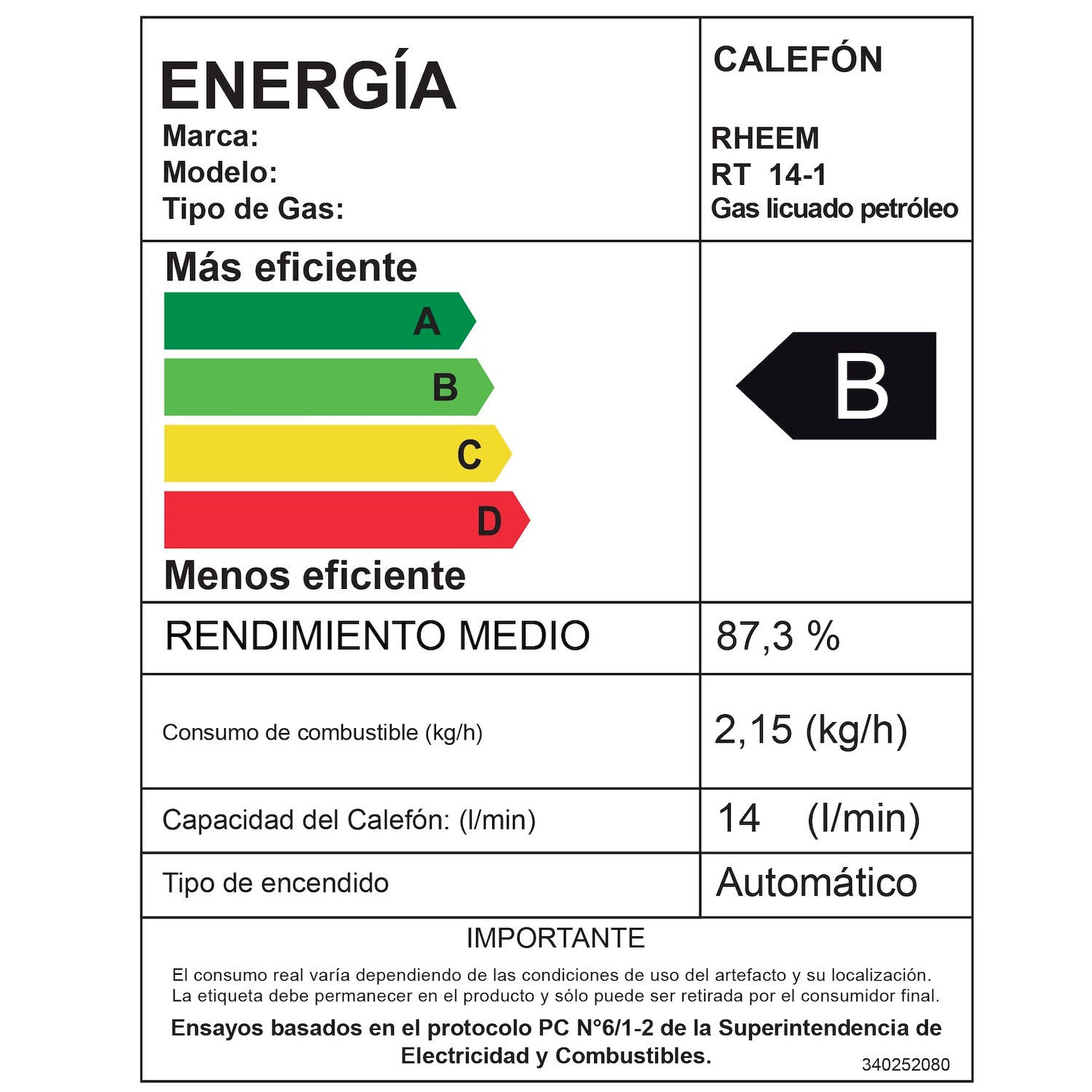 Calefont 14 Litros Gas Licuado Tiro Natural Rheem image number 9.0