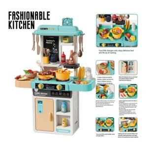 Juguete Set Cocina 43 Piezas 63cm Luz Sonido Azul Infantil