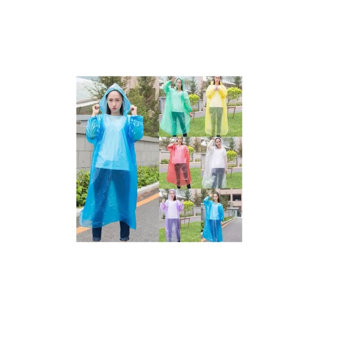 Set De 12 Ponchos Impermeables Capa De Agua Capas De Lluvia Colores Surtidos image number 2.0