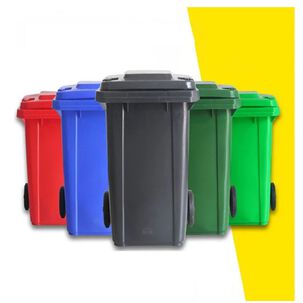 Contenedor Cubo Basurero Grande Con Tapa Y Ruedas 120l
