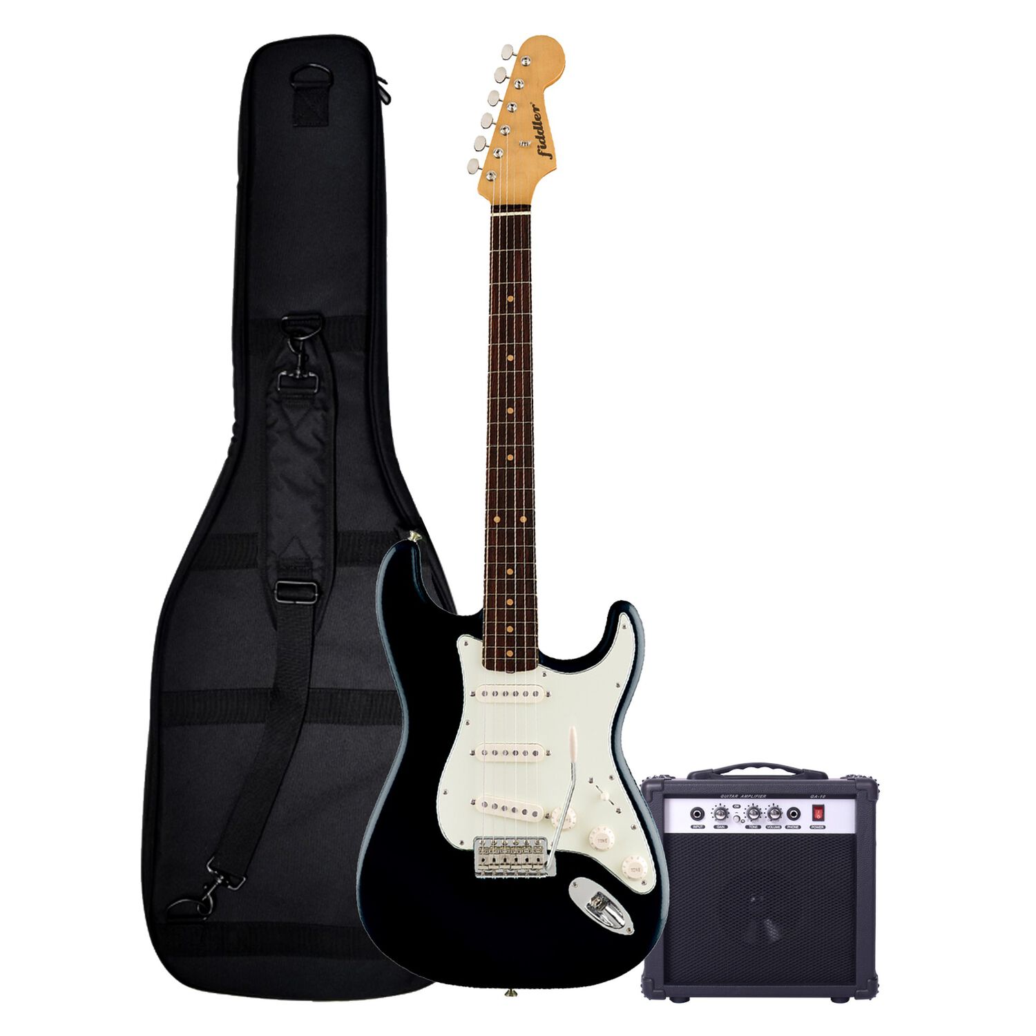 Combo Guitarra El&eacute;ctrica Negra + Amplificador Fiddler image number 0.0