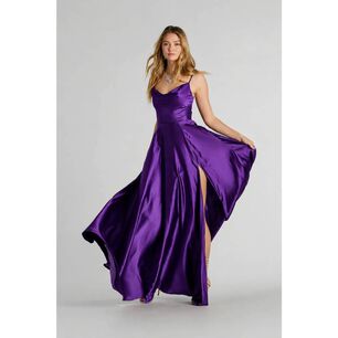 Vestido Satin Kendra Morado