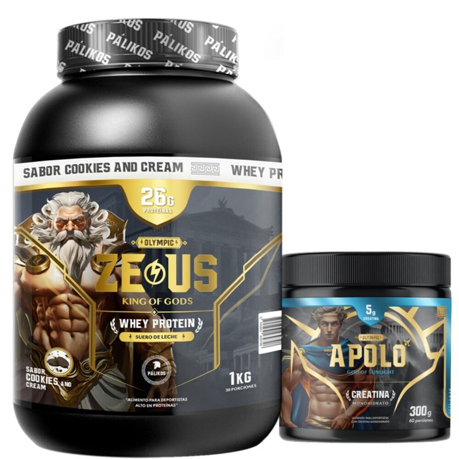 Prote&iacute;na 1kg Cookies And Creams Creatina 300g Apolo image number 0.0