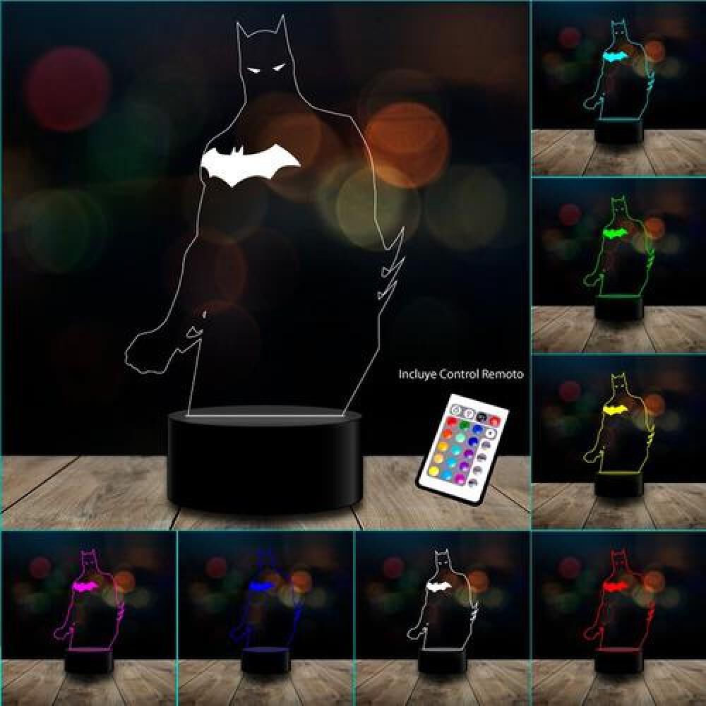 Lampara 3d Batman 2 Murciélago Control Remoto image number 1.0