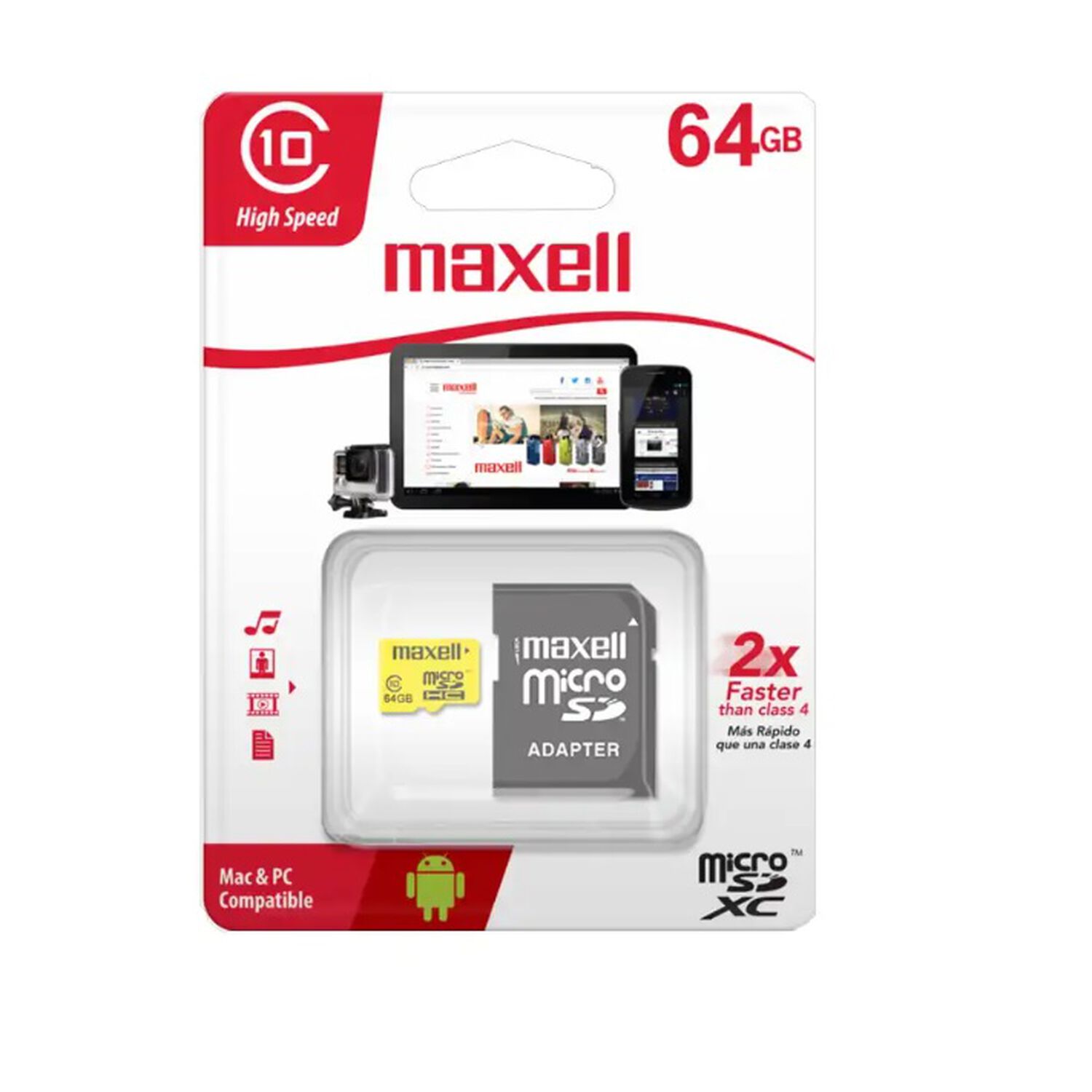 Memoria Micro Sd Maxell 64 Gb Clase 10 image number 0.0