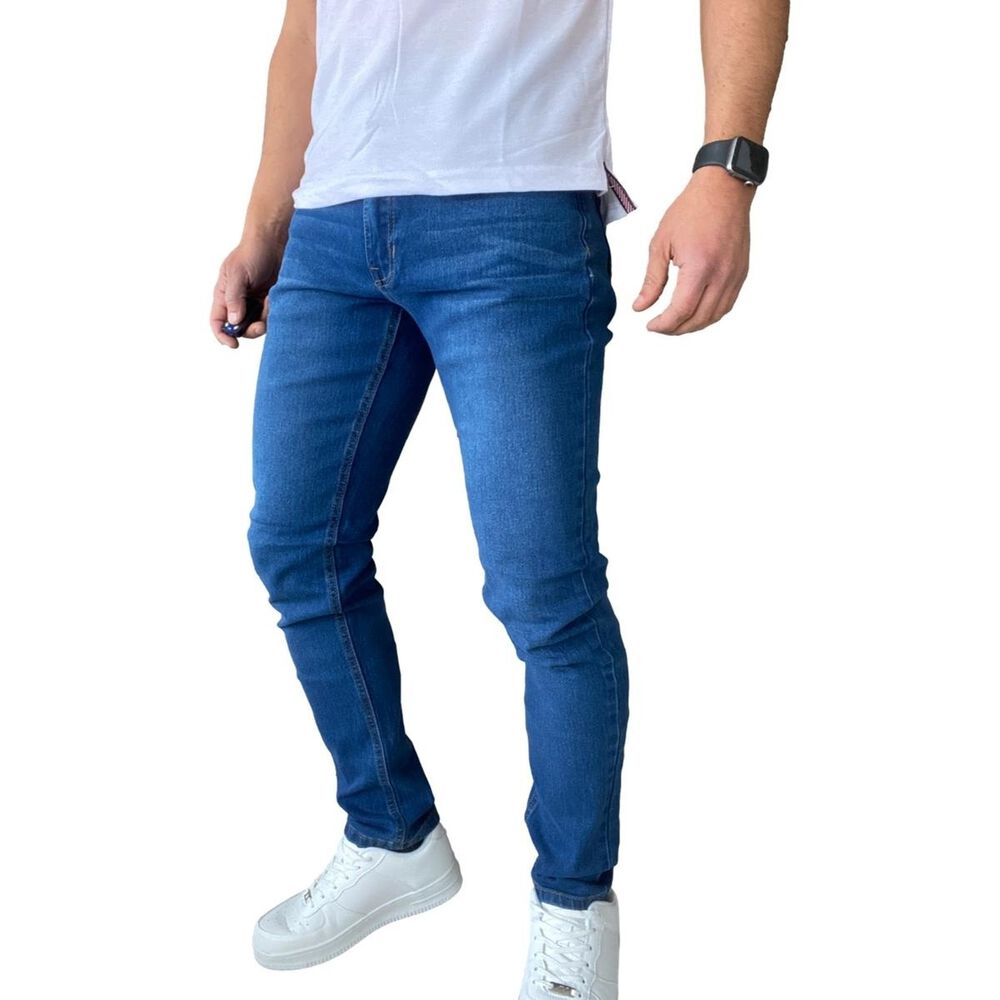 Jeans Hombre Elasticados Slim Azul image number 3.0