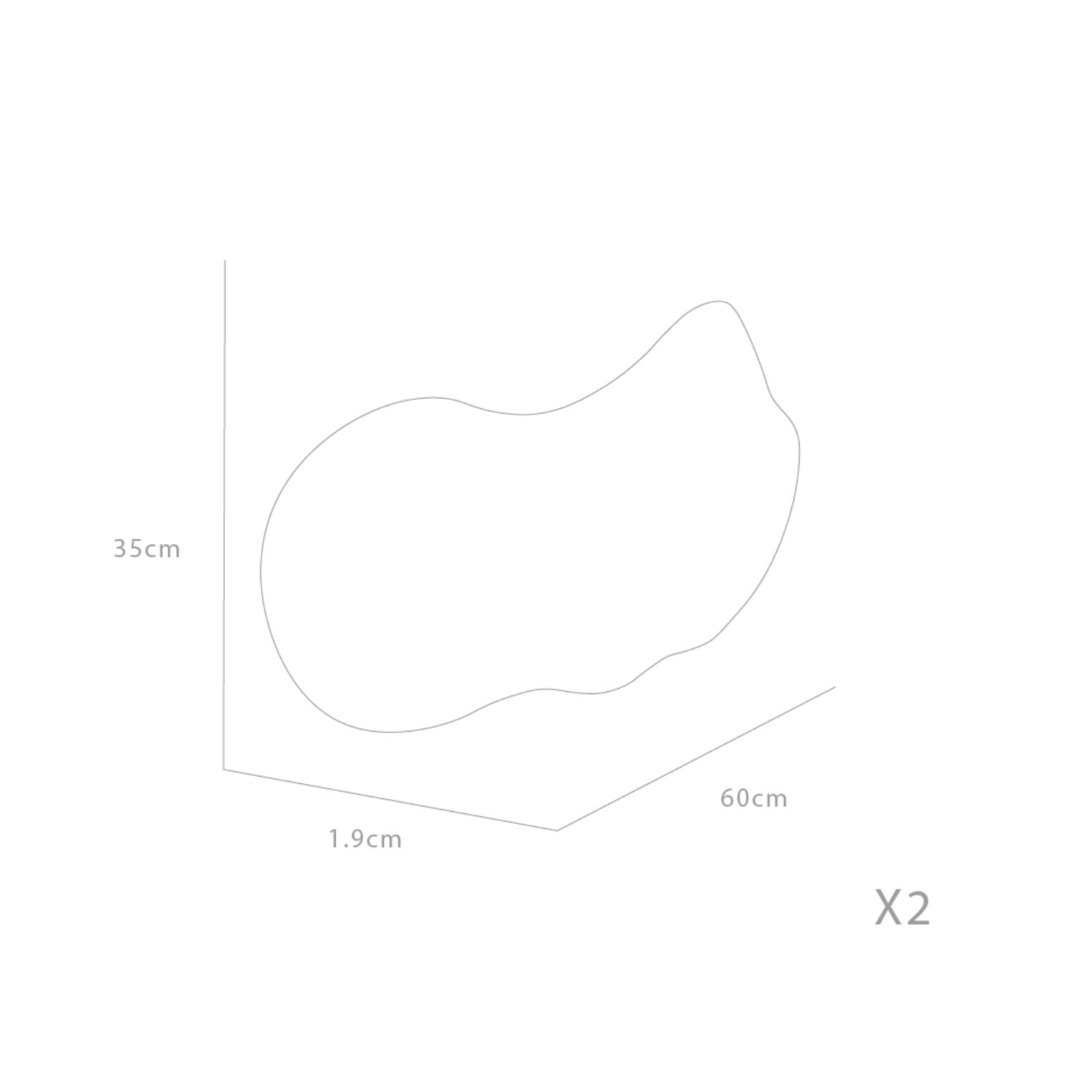 Set X2 Espejos 35x60x1,9 Cm Forma Irregular image number 9.0