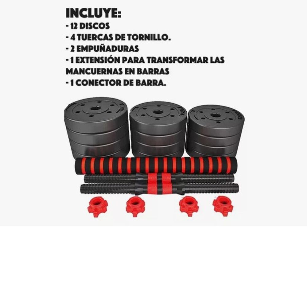 Kit De Mancuernas 20 Kg Con Barra Y Pesas image number 2.0