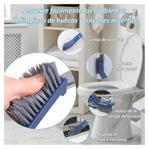 Pack 2 Cepillo Limpieza Grietas 3 En 1 Con Raspador Clip Azul