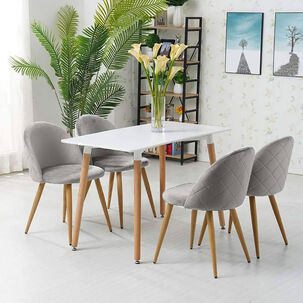 Pack 4 Silla Terciopelo Vintage Gris