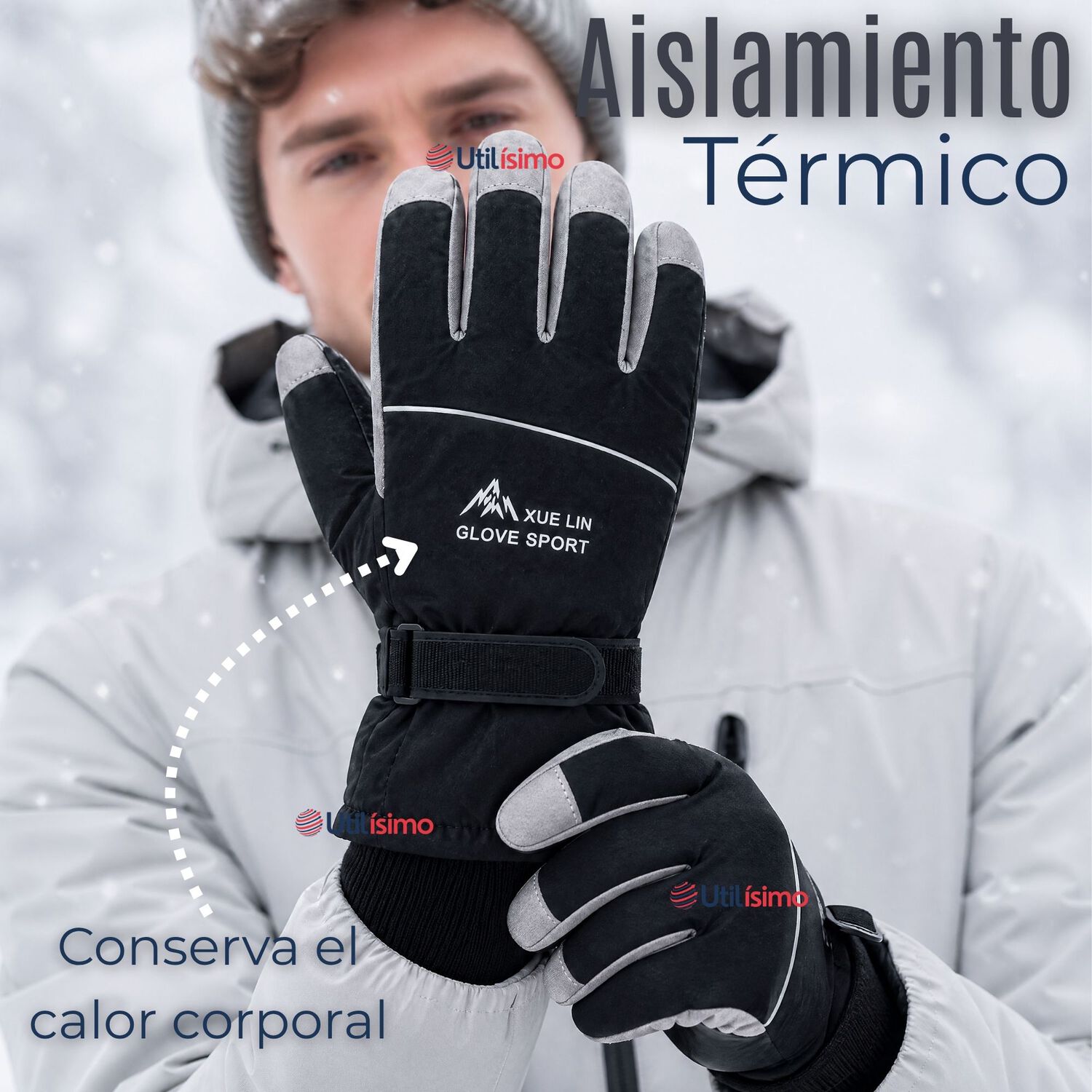 Guantes Para Moto Impermeables Surtidos Touchscreen Antideslizantes T&eacute;rmicos image number 7.0