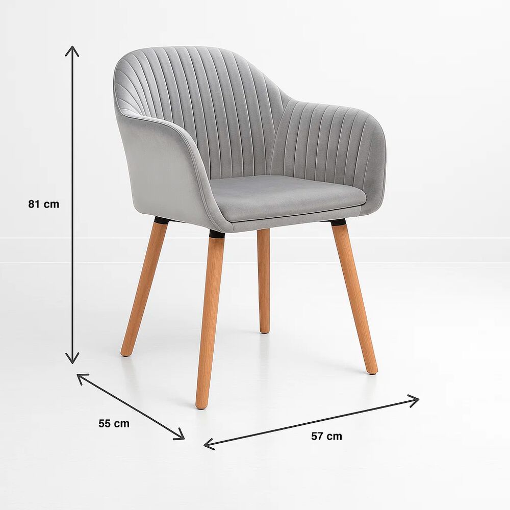 Pack De 2 Butacas Sitiales Poltronas Diamante Terciopelo - Gris image number 3.0