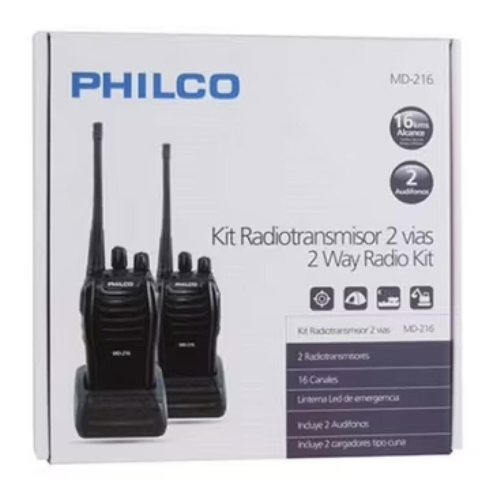 Kit 2 Radios Transmisores Walkie Talkie 16kms Negro image number 3.0