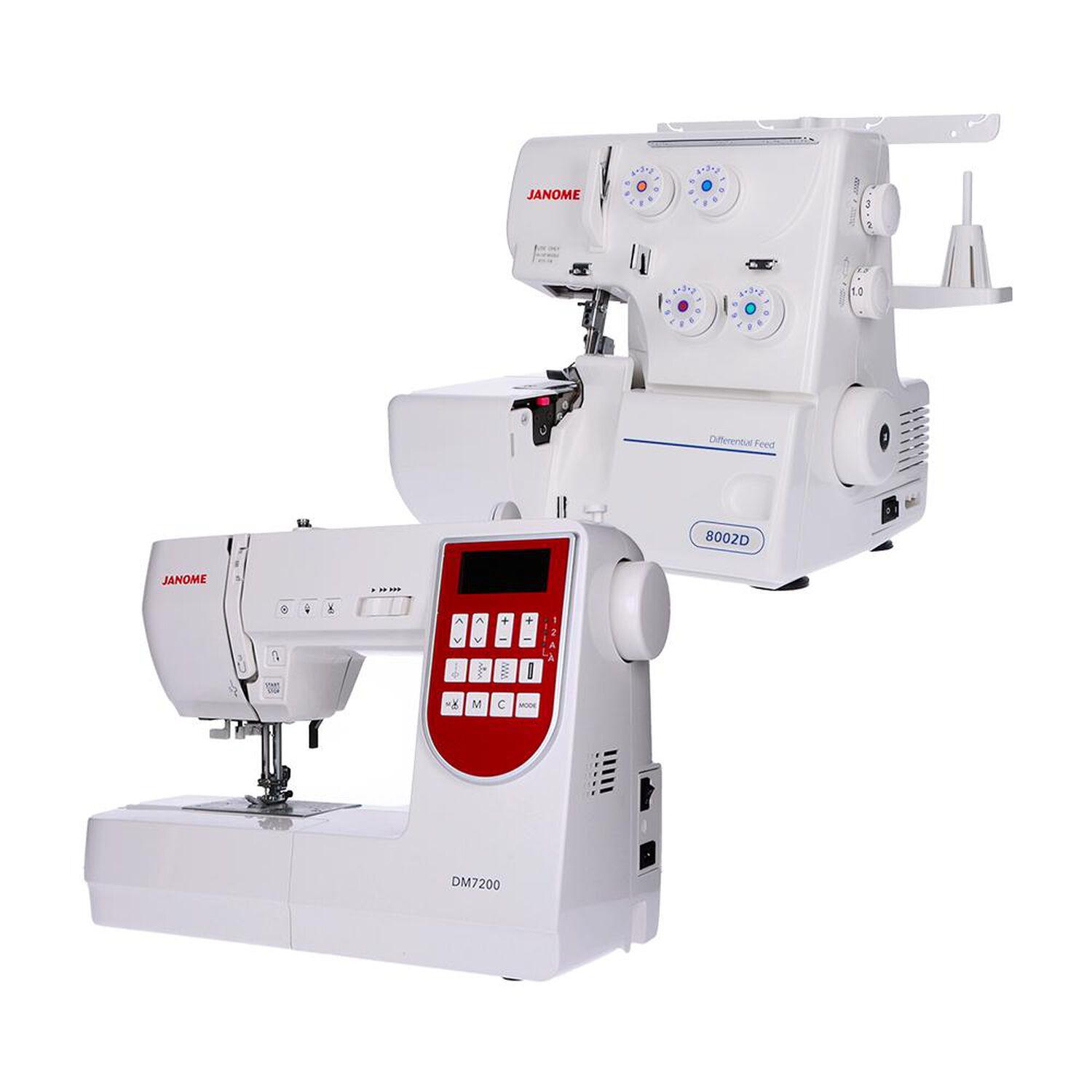 Combo Janome M&aacute;quina de Coser DM7200 + M&aacute;quina Overlock 8002D image number 0.0