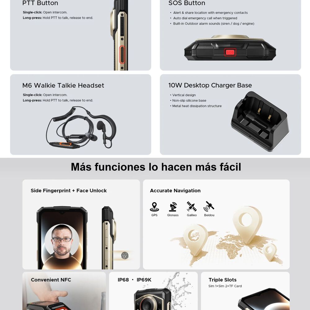 Doogee Fire 7 Ultra 5g Intercomunicador Poc Altavoz 125db image number 7.0