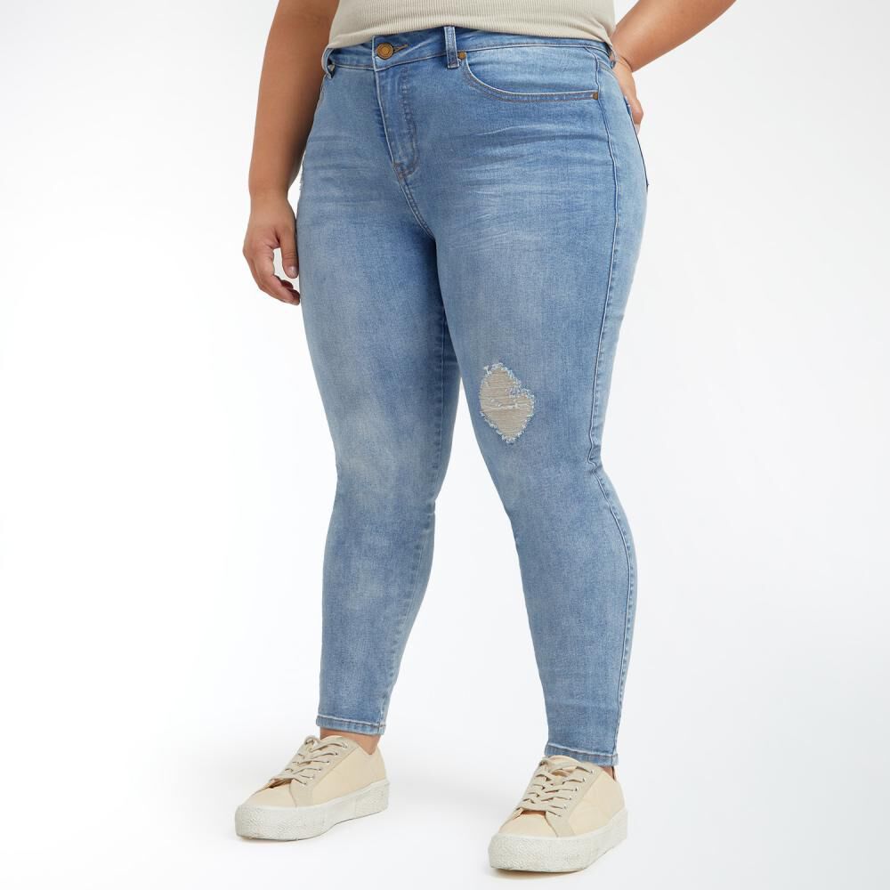 Jeans Tiro Medio Skinny Fit Mujer Sexy Large