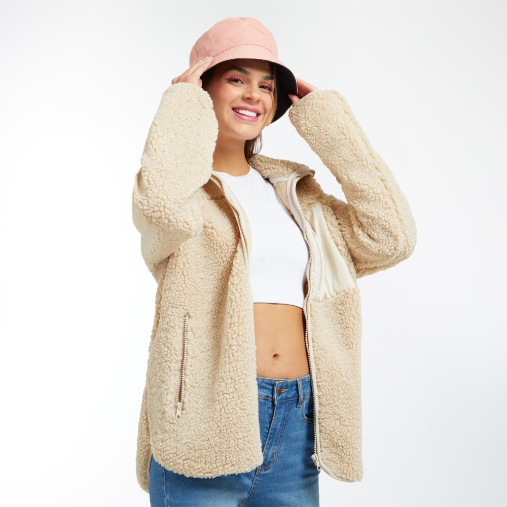 Chaqueta Sherpa Oversize Cuello Alto Mujer Freedom image number 2.0