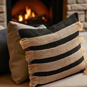 Pack De 02 Fundas De Cojin Con Detalles En Yute 45x45 Cm Md15