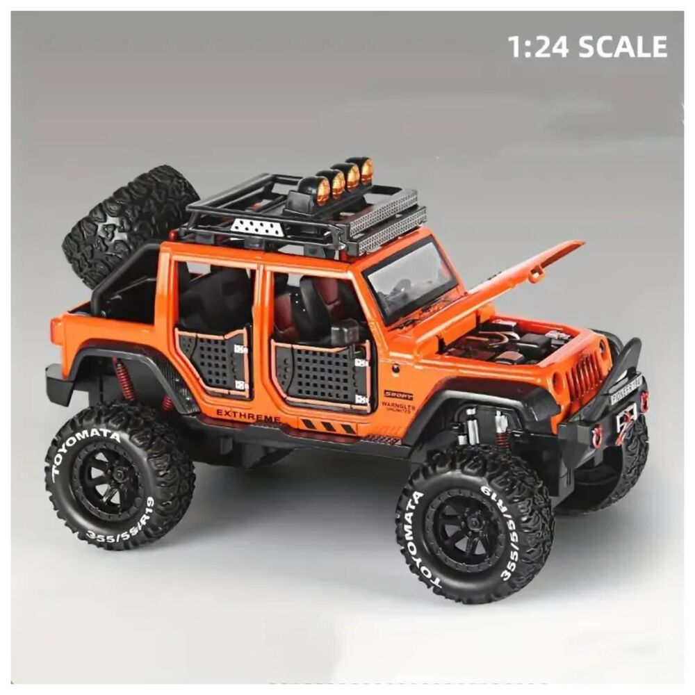 Juguete Auto Jeep Wrangler A Escala 1:24 Naranja Infnatil image number 3.0