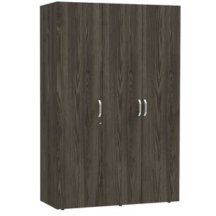Closet 3 Puertas Con Colgador 181,9x120x47,3 Cm Caf&eacute; Y Blanco