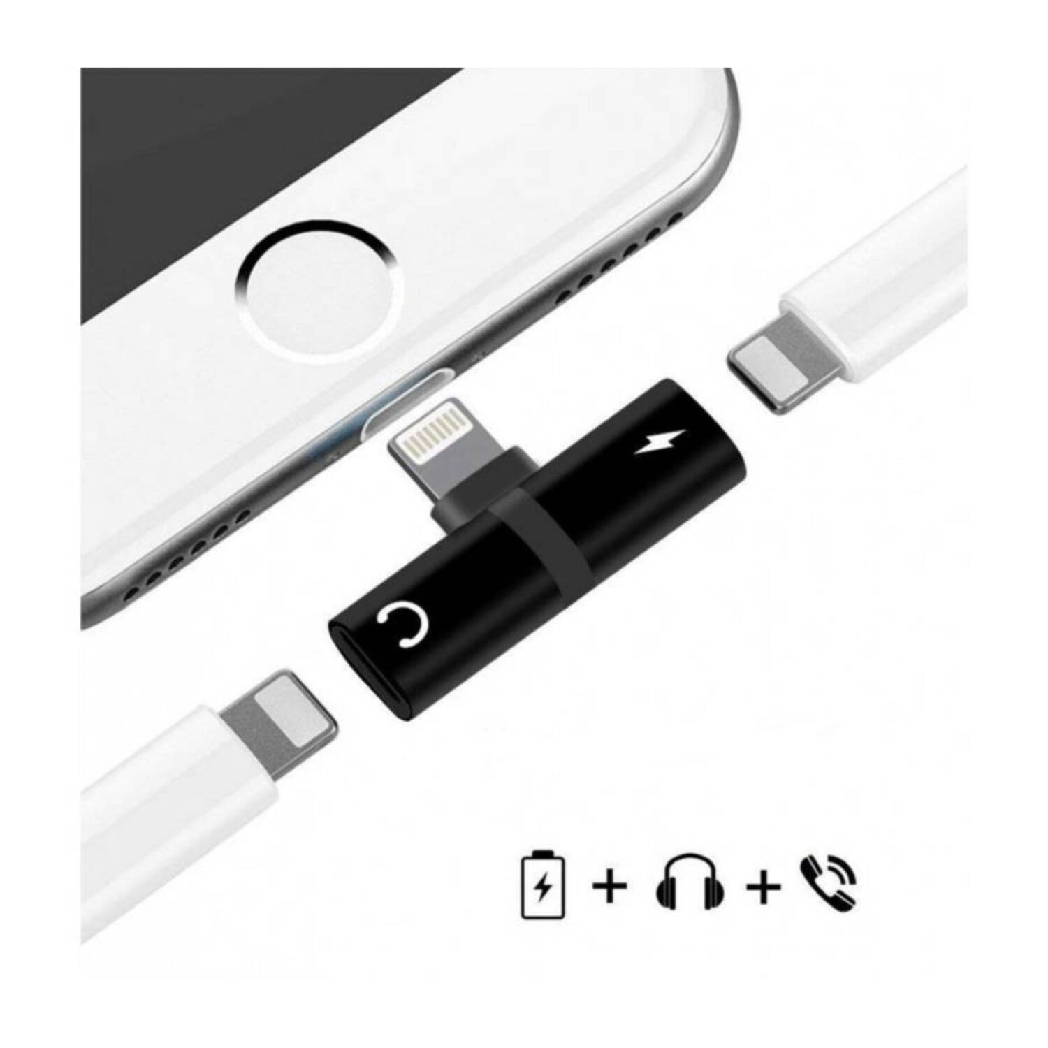 Adaptador Splitter Lightning Audio Y Carga 2 En 1 Iphone image number 2.0
