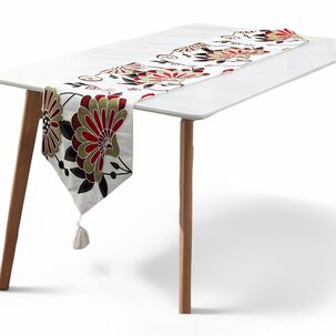 Camino De Mesa Bordado Medida 33x180cm Corredor De Mesa Con Flecos Cmb-1