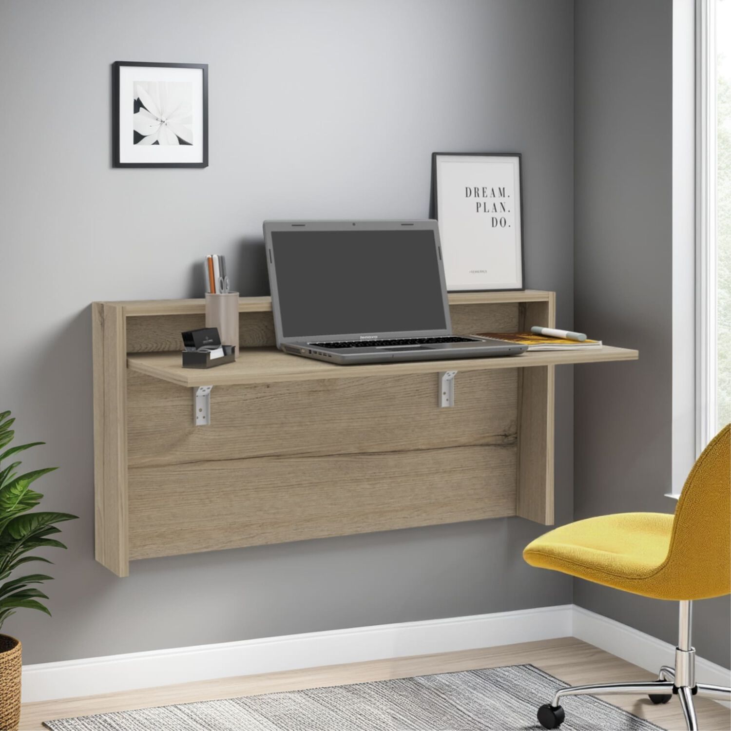 Escritorio Abatible De Pared Fm-040c Caf&eacute; Claro image number 4.0