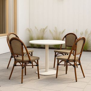 Pack De 4 Sillas Bistro Parisina Textileno - Beige