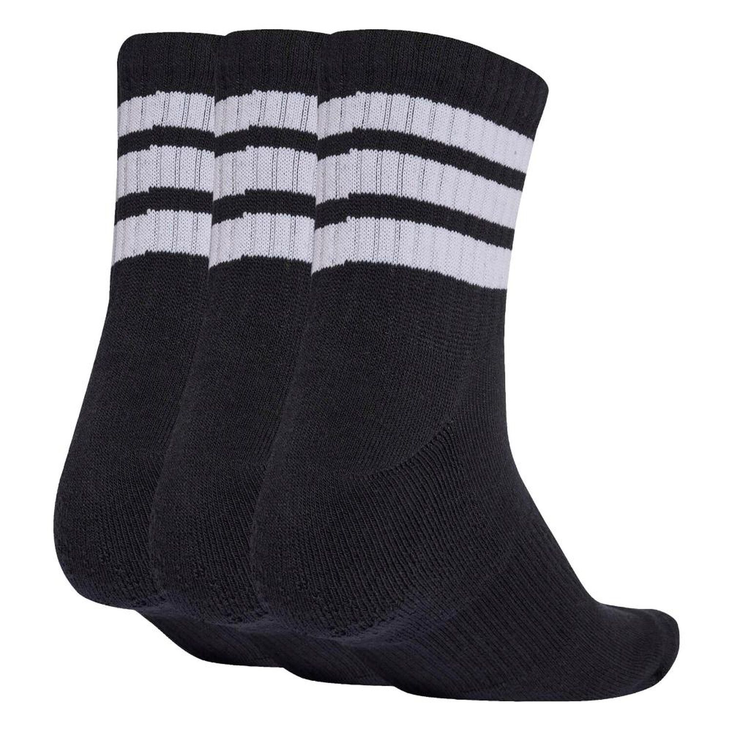 Calcetines Deportivos De Media Ca&ntilde;a Con Acolchado 3 Stripes (3 Pares) Adidas image number 1.0