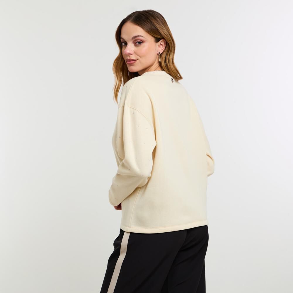 Polerón Estampado Aplicación Folia Y Strass Cuello Redondo Mujer Kimera image number 3.0